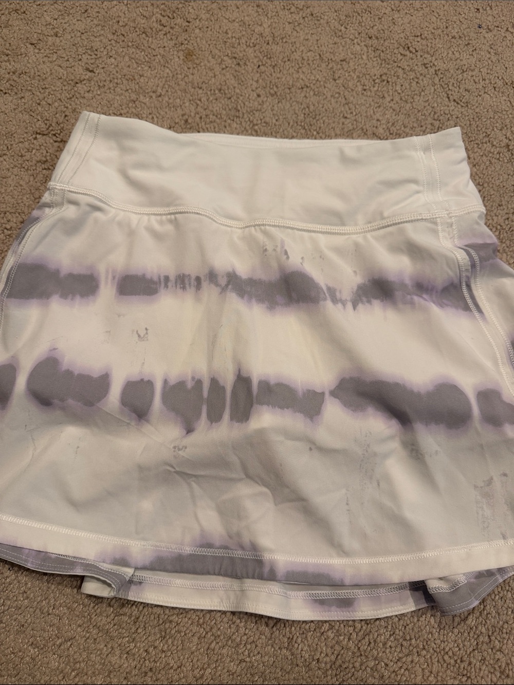 Lululemon White & Lavender Tie-Dye Active Skirt sz 2 nwot